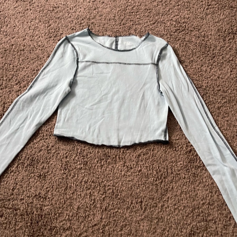 XS Blue cotton long sleeve Pacsun shirt; stitching detailing